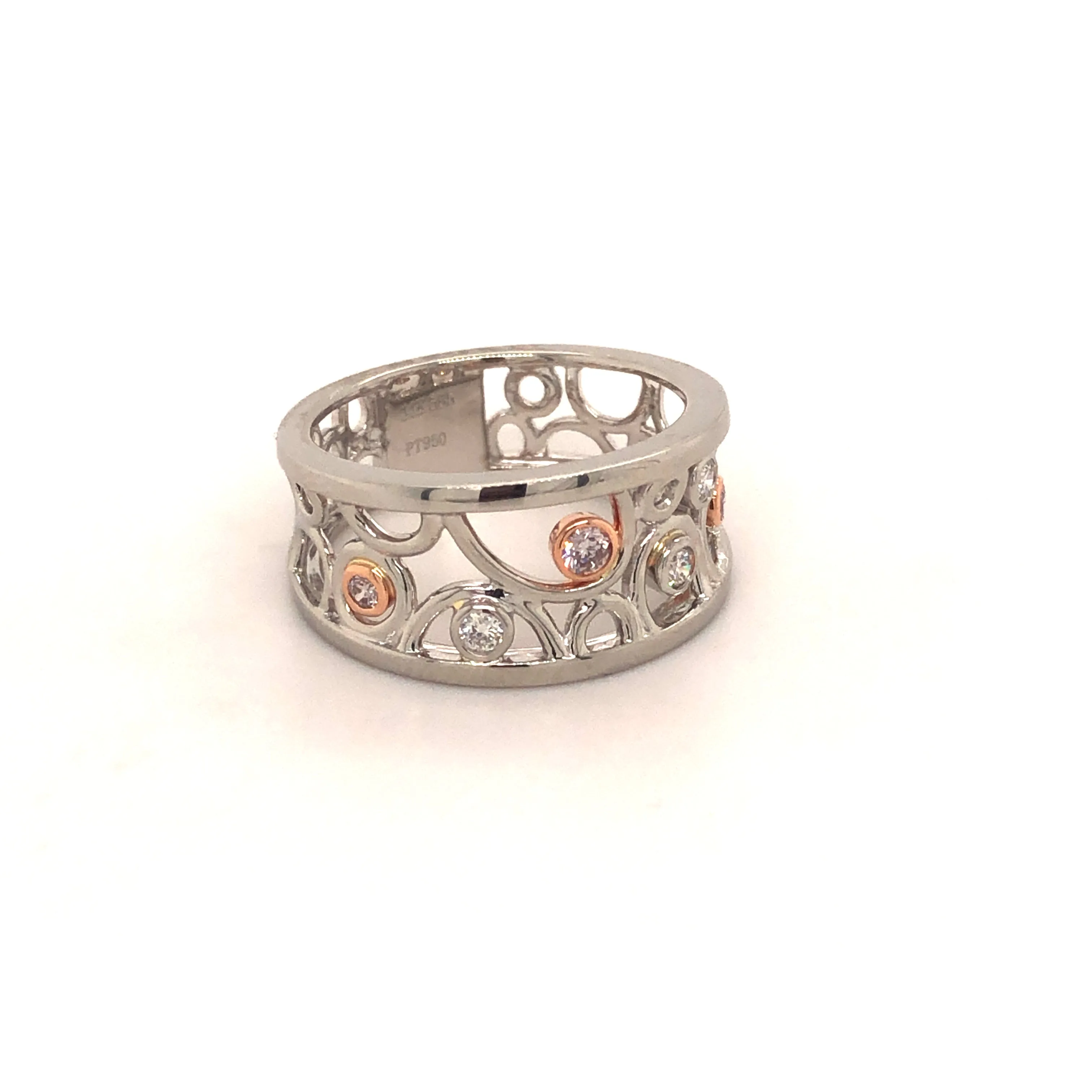 Forever Jewellery Pink Bubbles Platinum Ring