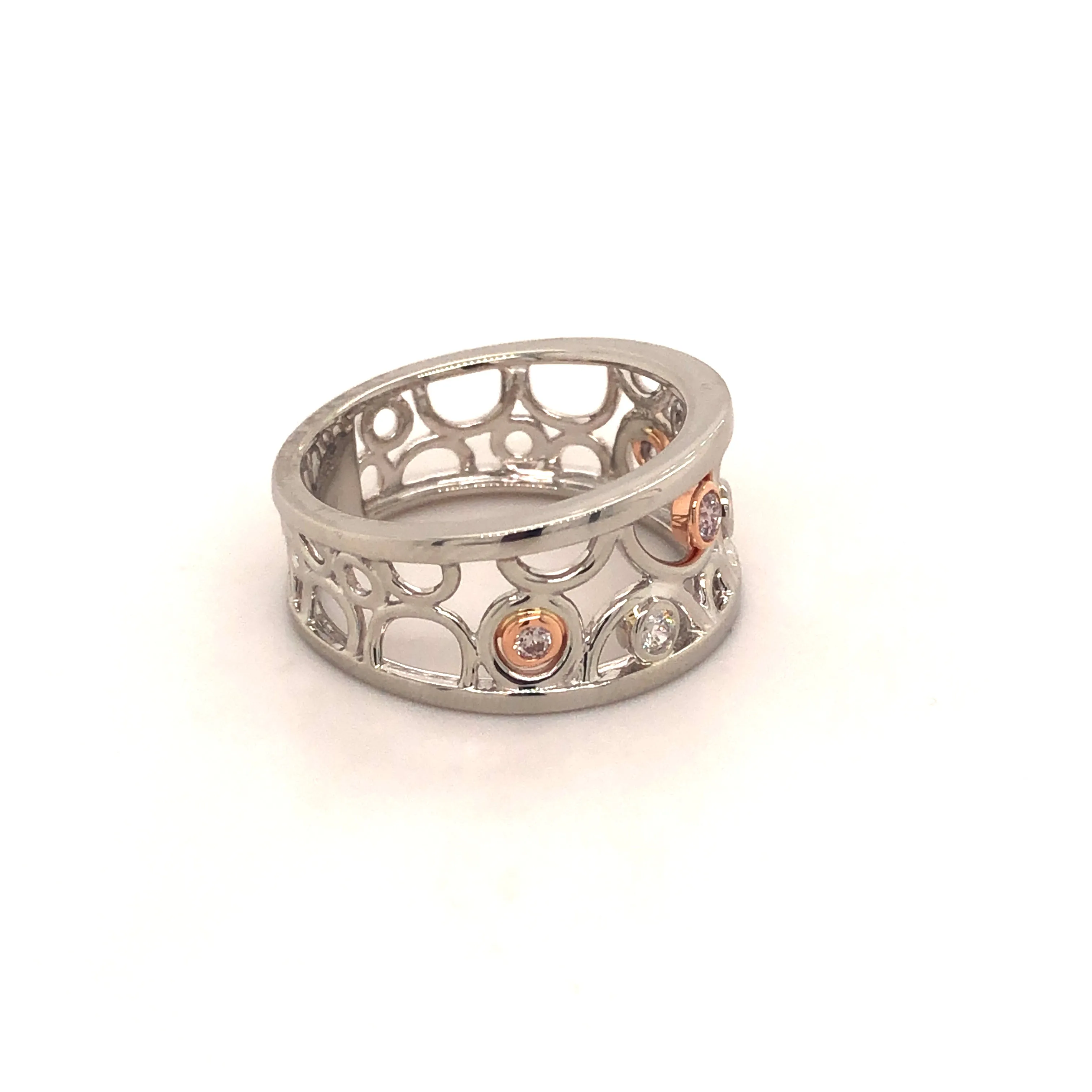 Forever Jewellery Pink Bubbles Platinum Ring
