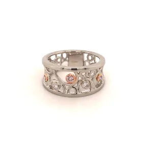 Forever Jewellery Pink Bubbles Platinum Ring