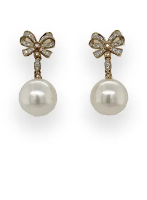 Forever Jewellery Ribbon Bow Pearl Earrings