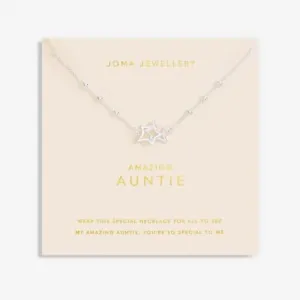 Forever Yours Amazing Auntie Silver Plated 46cm   5cm Necklace 6715 Joma Jewellery