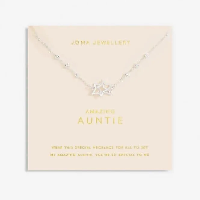 Forever Yours Amazing Auntie Silver Plated 46cm   5cm Necklace 6715 Joma Jewellery