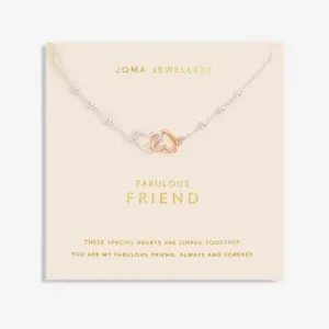 Forever Yours Fabulous Friend Silver Rose Gold Plated 46cm   5cm Necklace 6711 Joma Jewellery