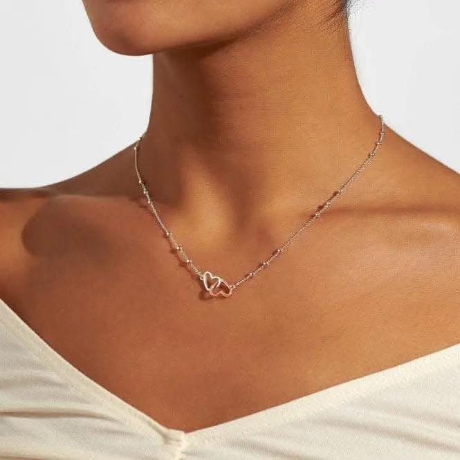 Forever Yours Fabulous Friend Silver Rose Gold Plated 46cm   5cm Necklace 6711 Joma Jewellery