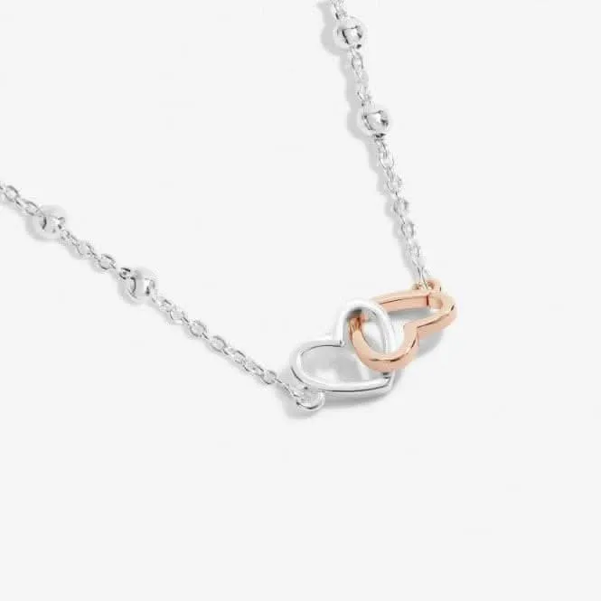 Forever Yours Fabulous Friend Silver Rose Gold Plated 46cm   5cm Necklace 6711 Joma Jewellery