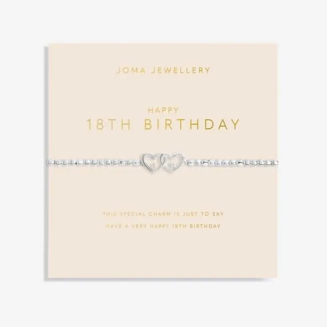 Forever Yours Happy 18Th Birthday Silver 17.5cm Bracelet 6159 Joma Jewellery