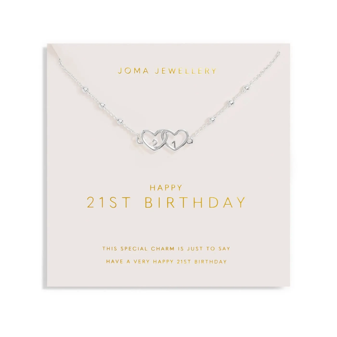 Forever Yours Happy 21st Birthday Silver Plated Necklace 7493 Joma Jewellery