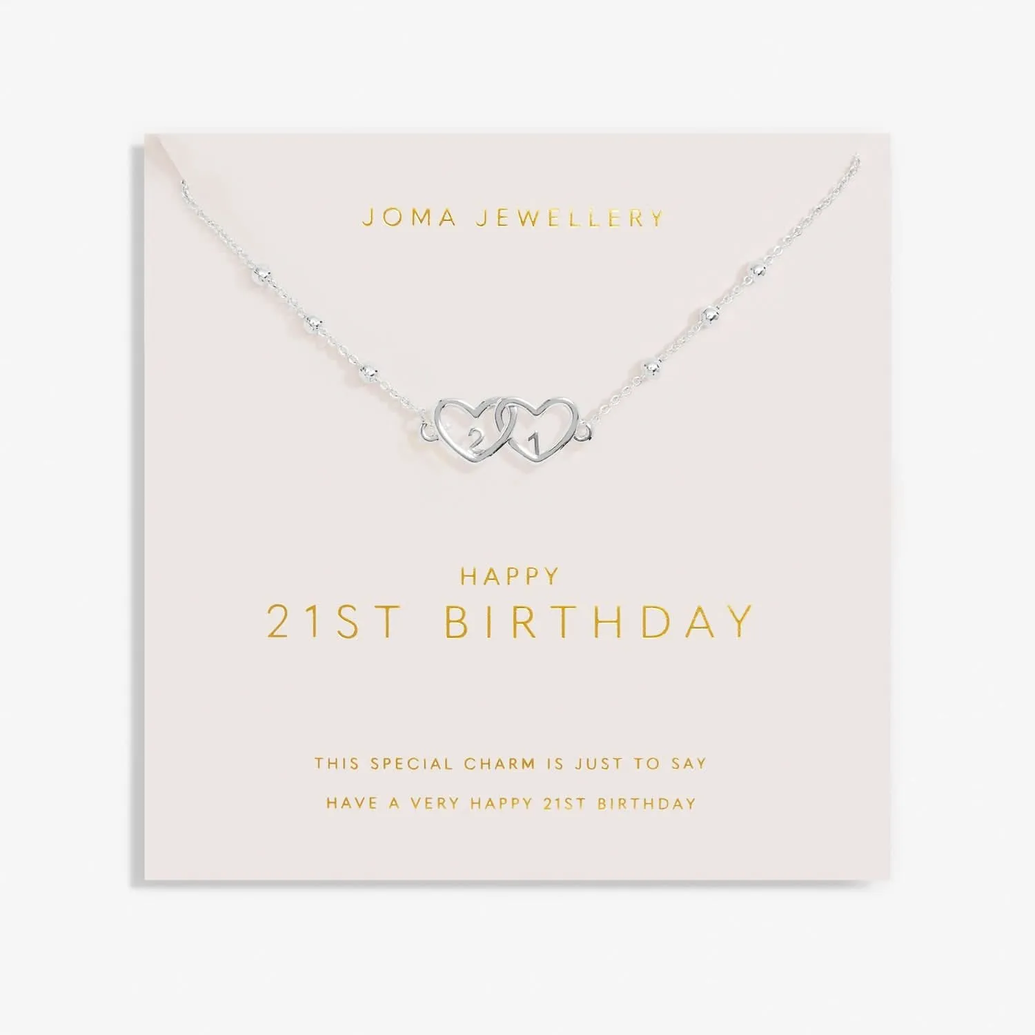 Forever Yours Happy 21st Birthday Silver Plated Necklace 7493 Joma Jewellery