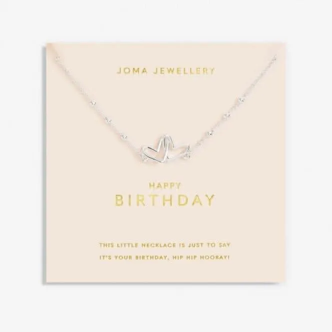 Forever Yours Happy Birthday Silver Plated 46cm   5cm Necklace 6710 Joma Jewellery