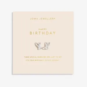 Forever Yours Happy Birthday Silver Plated Earrings 6759 Joma Jewellery
