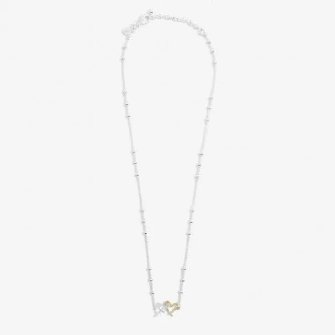 Forever Yours Lots Of Love Silver Gold Plated 46cm   5cm Necklace 6718 Joma Jewellery