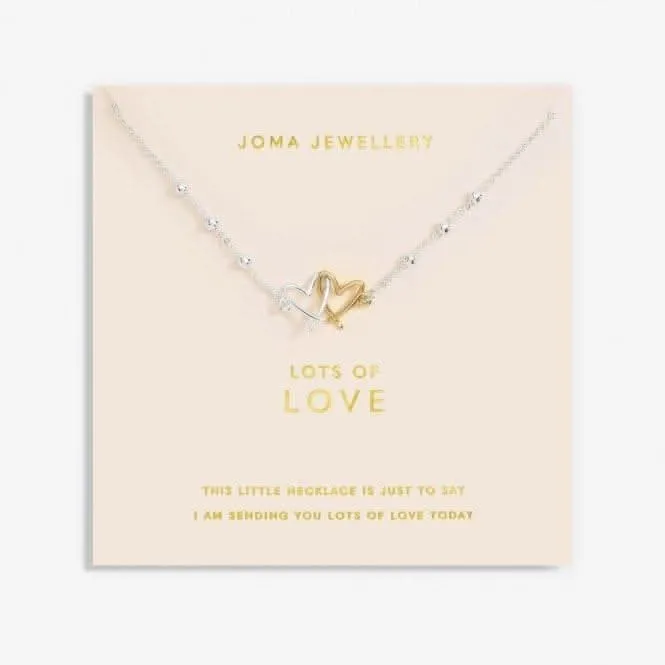 Forever Yours Lots Of Love Silver Gold Plated 46cm   5cm Necklace 6718 Joma Jewellery