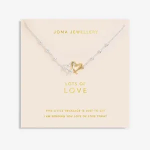 Forever Yours Lots Of Love Silver Gold Plated 46cm   5cm Necklace 6718 Joma Jewellery