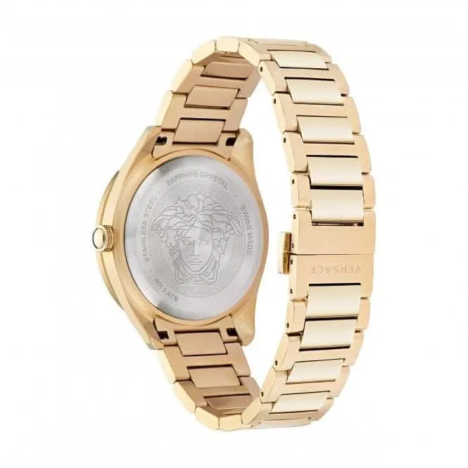 Gents Greca Dome Gold-Tone Black Watch VE2T00522