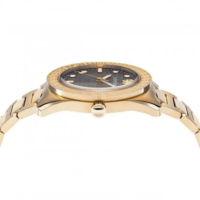 Gents Greca Dome Gold-Tone Black Watch VE2T00522
