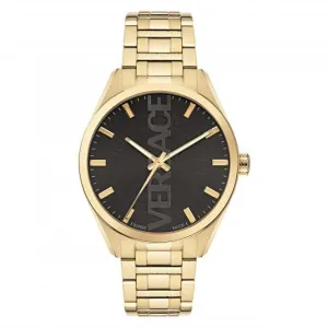 Gents V-Vertical Gold-Tone Grey Watch VE3H00622