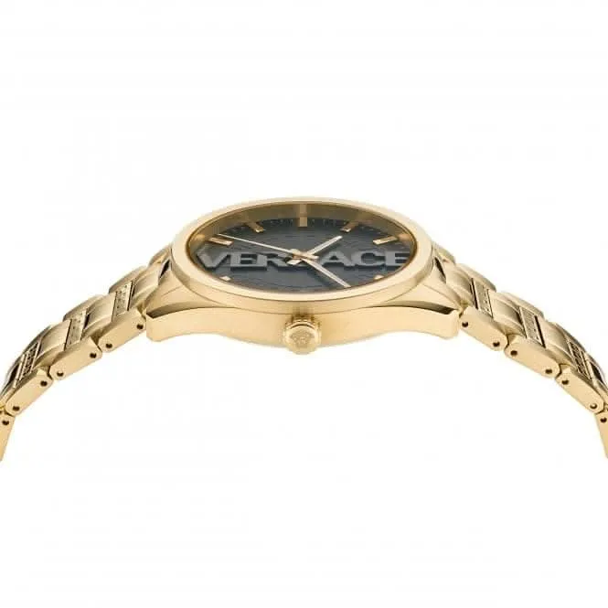 Gents V-Vertical Gold-Tone Grey Watch VE3H00622
