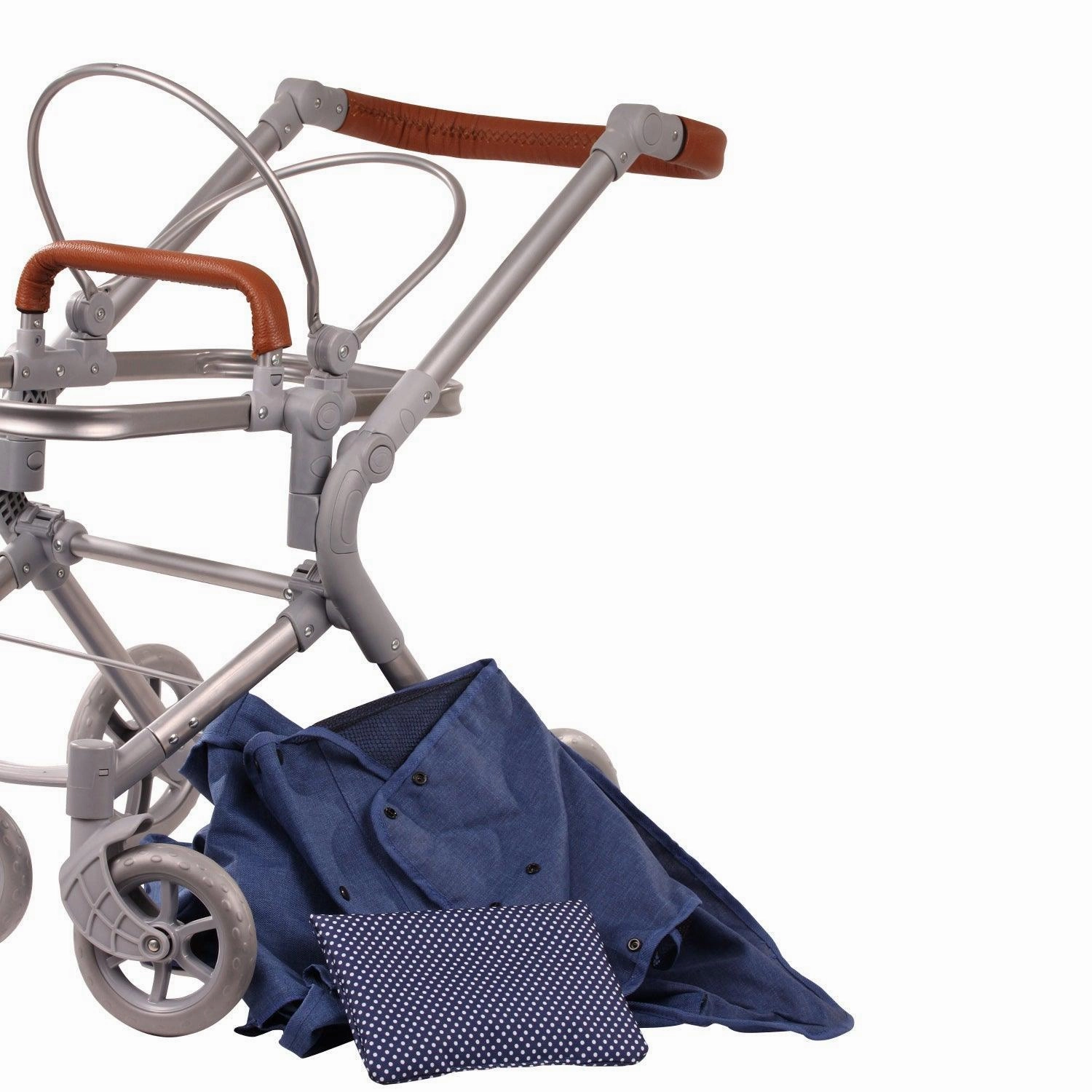 Gotz Doll Pram 2 in 1 Denim & Spots