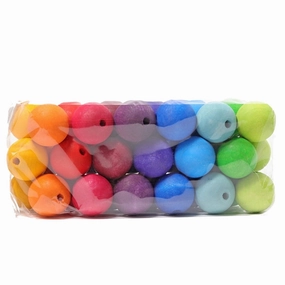 GRIMMS Wooden Beads Large 36 pcs Rainbow