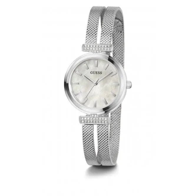 Guess Ladies Array Stainless Steel Mesh Silver Watch GW0471L1