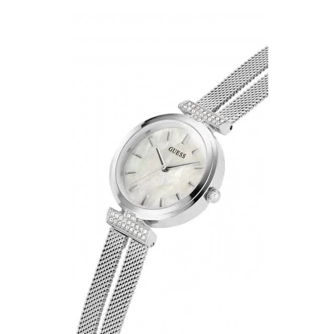 Guess Ladies Array Stainless Steel Mesh Silver Watch GW0471L1