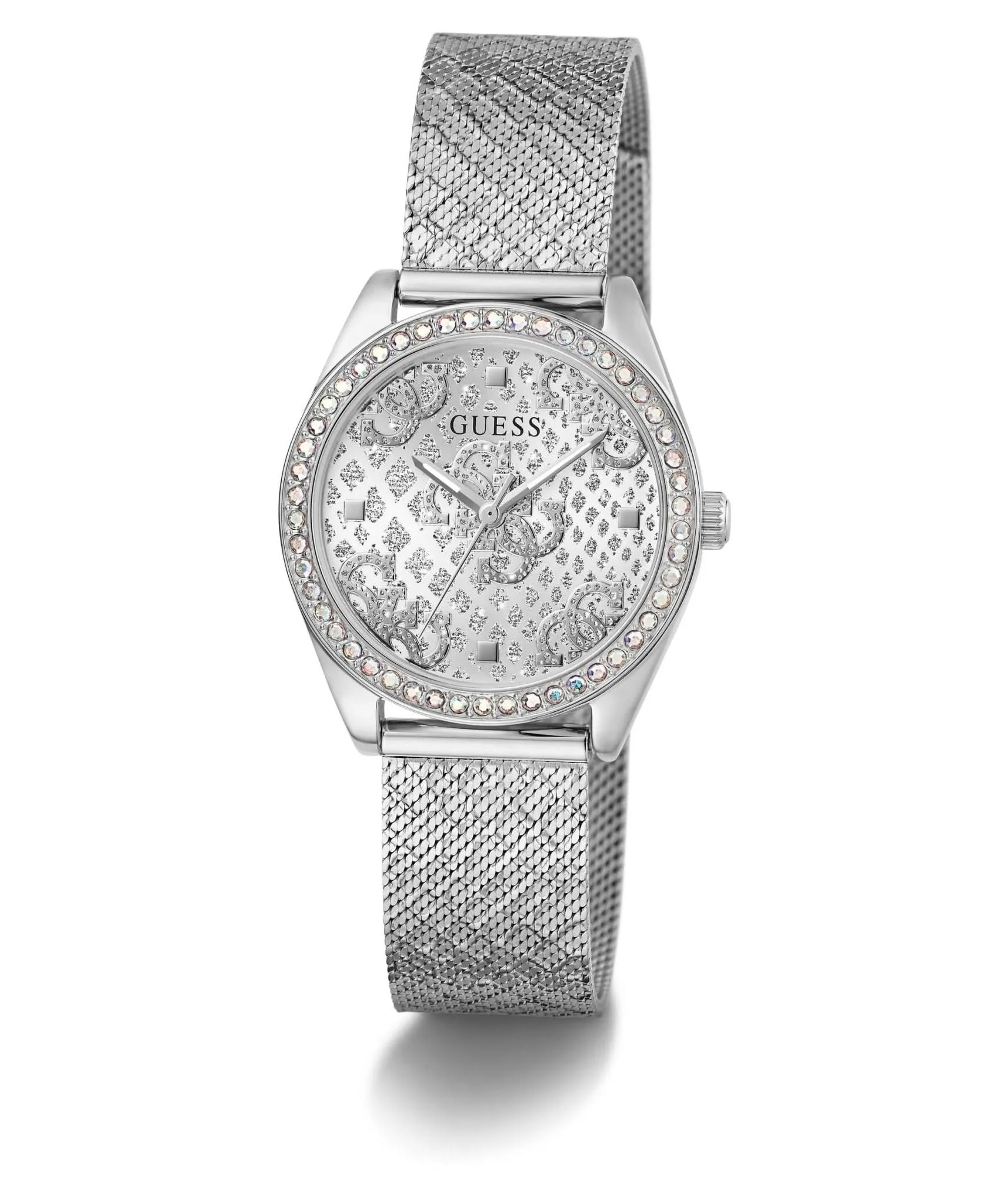 Guess Ladies Boa Silver Tone Mesh Watch GW0748L1
