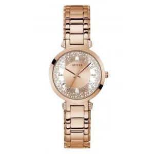 Guess Ladies Crystal Clear Stainless Steel Rose Gold Watch GW0470L3