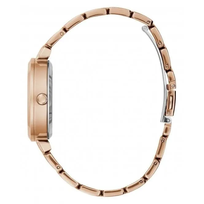 Guess Ladies Crystal Clear Stainless Steel Rose Gold Watch GW0470L3