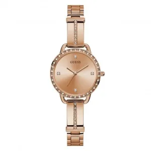 Guess Ladies Dress Stainless Steel Rose Gold Watch GW0022L3