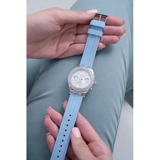 Guess Ladies Heiress Silicone Silver Watch GW0407L1