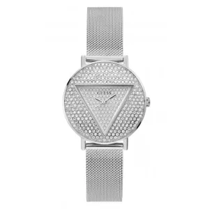 Guess Ladies Iconic Stainless Steel Mesh Silver Watch GW0477L1