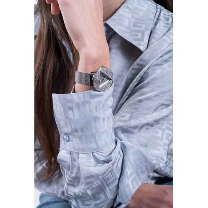 Guess Ladies Iconic Stainless Steel Mesh Silver Watch GW0477L1