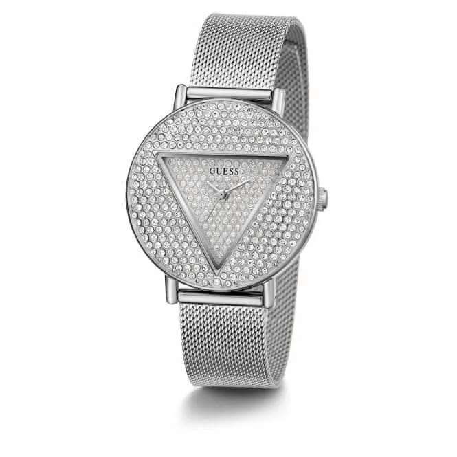 Guess Ladies Iconic Stainless Steel Mesh Silver Watch GW0477L1