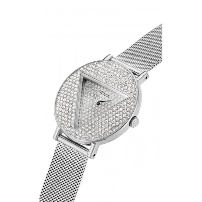 Guess Ladies Iconic Stainless Steel Mesh Silver Watch GW0477L1