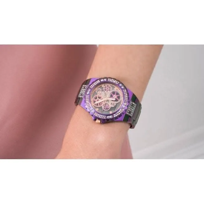 Guess Ladies Reveal Stainless Steel Iridescent Watch GW0302L3