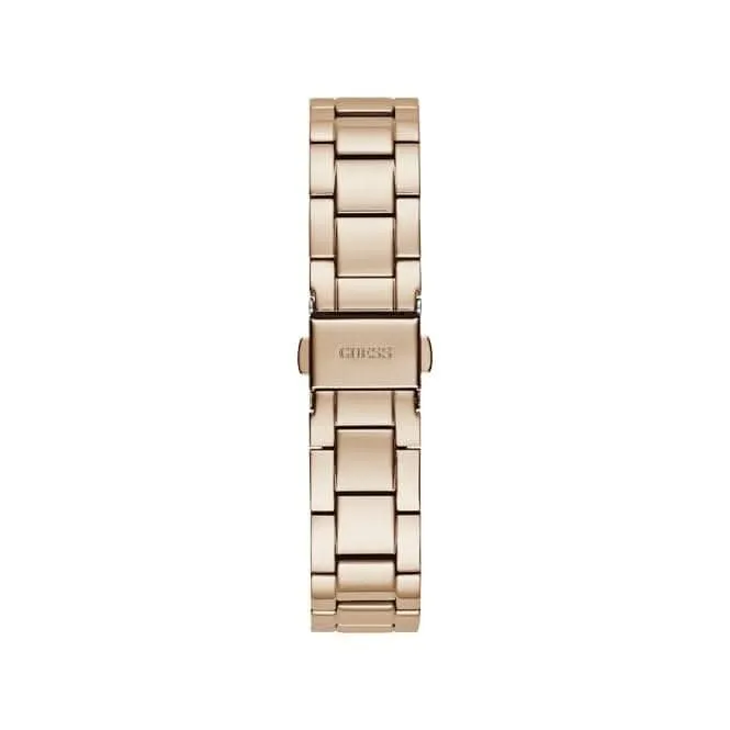 Guess Ladies Rose Gold Sparkling Rose Steel Floral Print Watch GW0242L3