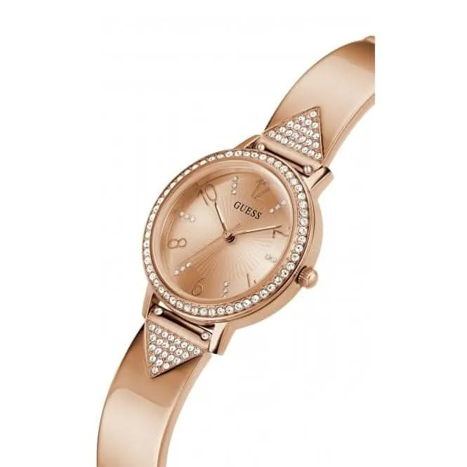 Guess Ladies Tri Luxe Stainless Steel Rose Gold Watch GW0474L3