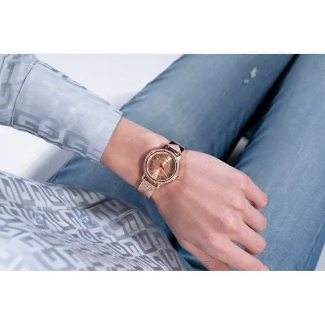 Guess Ladies Tri Luxe Stainless Steel Rose Gold Watch GW0474L3