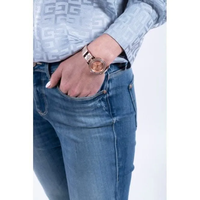 Guess Ladies Tri Luxe Stainless Steel Rose Gold Watch GW0474L3
