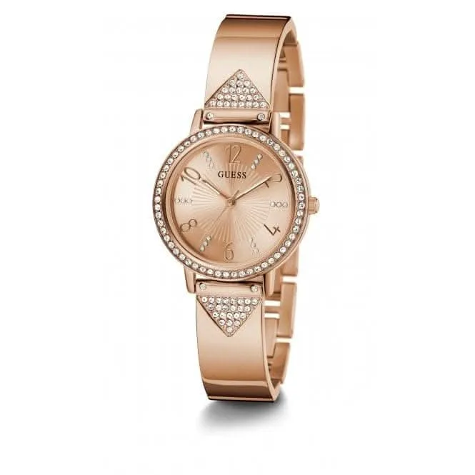 Guess Ladies Tri Luxe Stainless Steel Rose Gold Watch GW0474L3