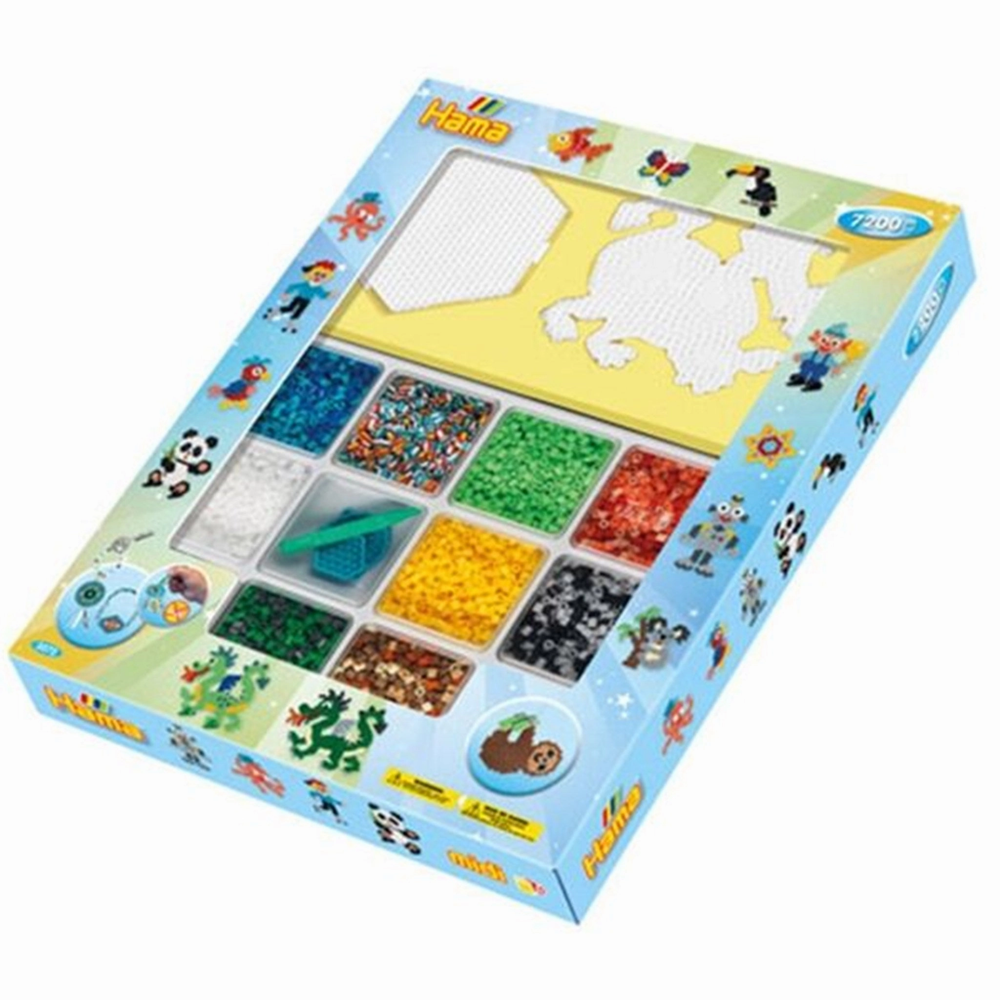 HAMA Midi Giftbox Light Blue 7200 Beads Pegboards