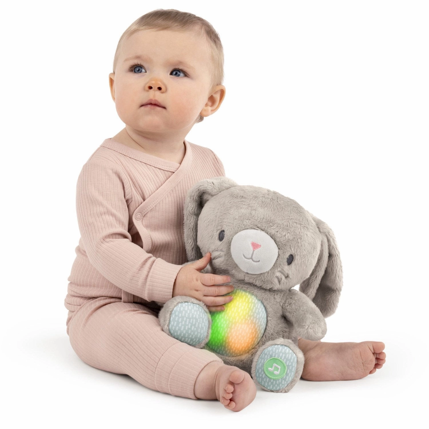 Ingenuity Grey Heart To Hugs Sylvi Bunny Teddy With Heart Sound And Light