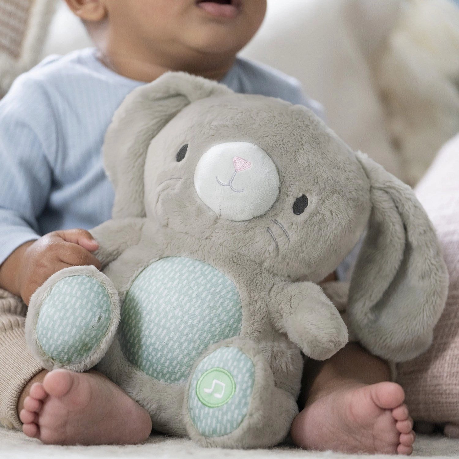 Ingenuity Grey Heart To Hugs Sylvi Bunny Teddy With Heart Sound And Light