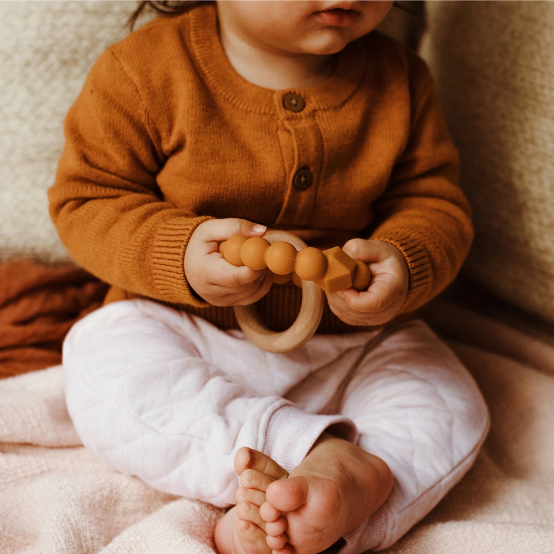 Jellystone Designs Moon Baby Teether - Mauve