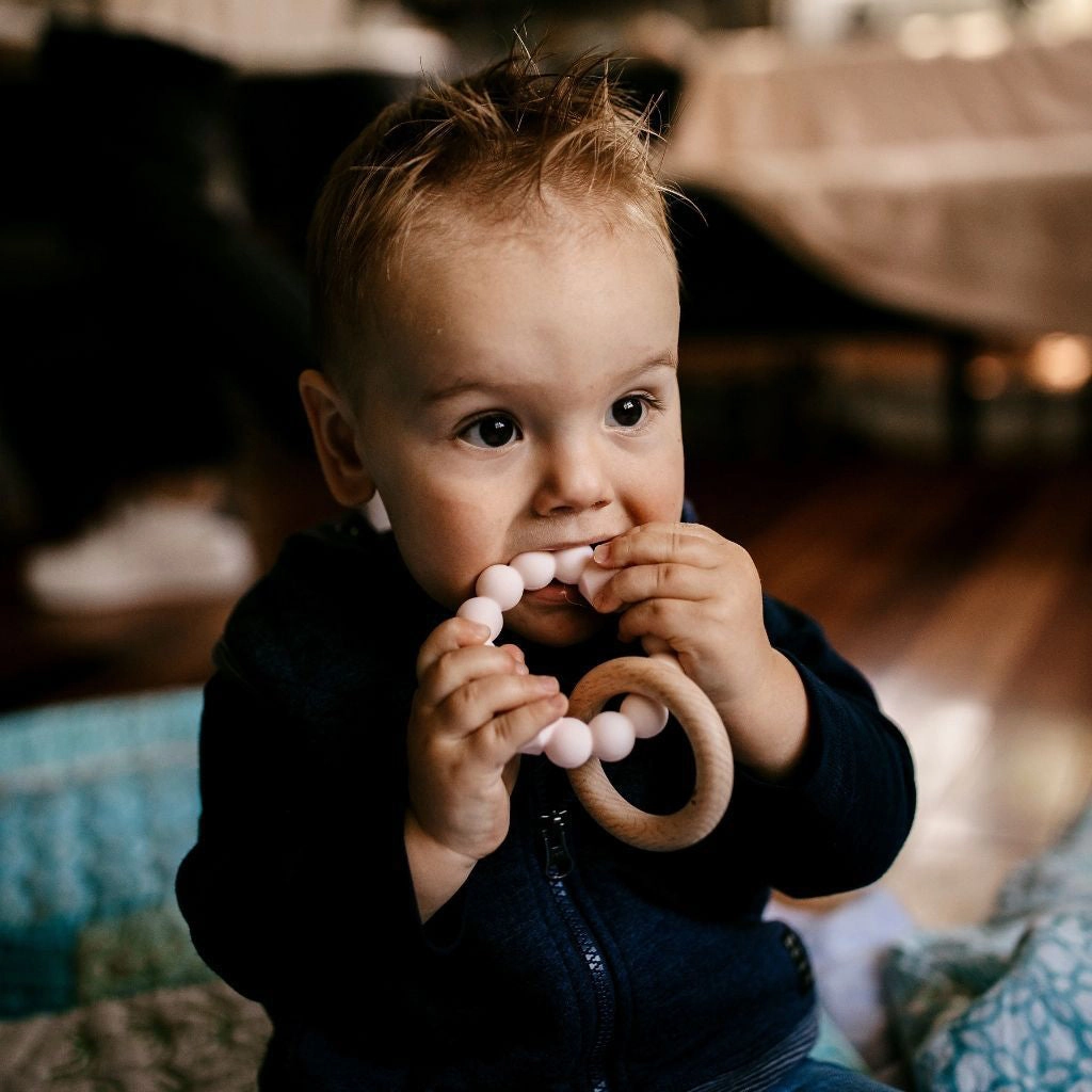 Jellystone Designs Moon Baby Teether - Mauve