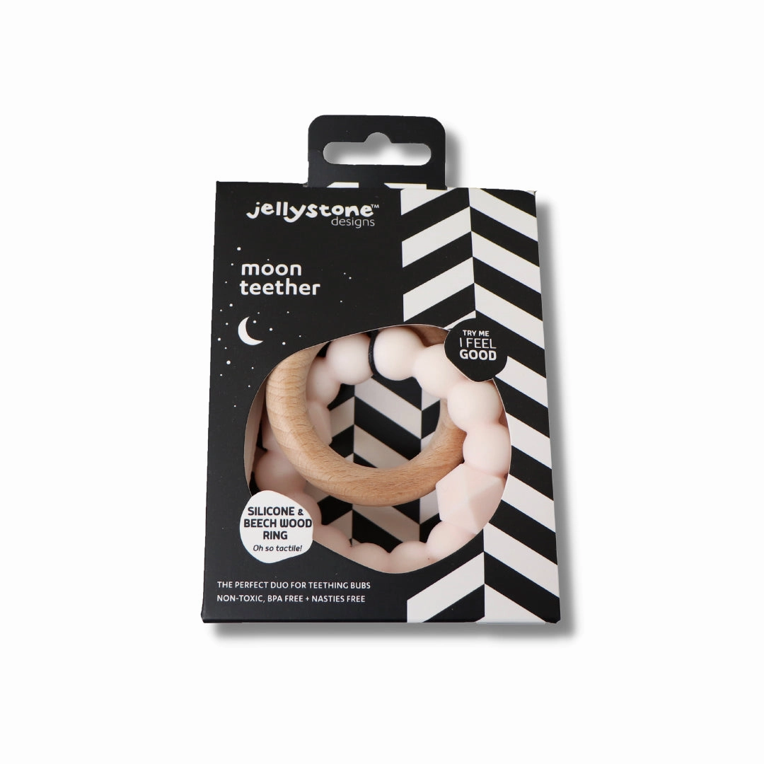 Jellystone Designs Moon Baby Teether - Mauve