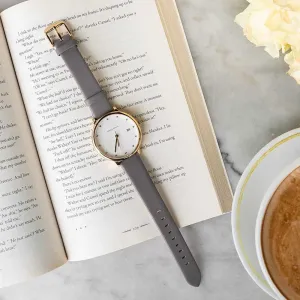 Jewelry Aries Watches ARIES GOLD ENCHANT FLEUR GOLD STAINLESS STEEL L 5035 G-MP LEATHER STRAP WOMEN'S WATCH