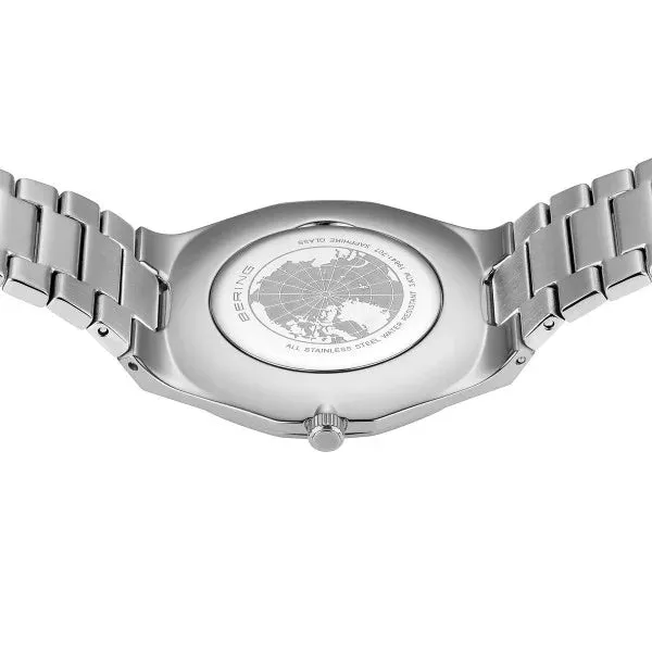 Jewelry Bering Watches Bering - Classic Polished/Brushed Silver 41mm Blue Dial Mens Watch
