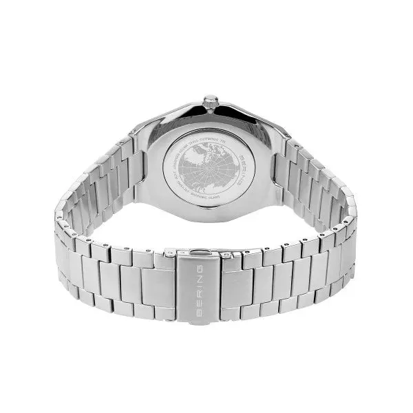 Jewelry Bering Watches Bering - Classic Polished/Brushed Silver 41mm Blue Dial Mens Watch