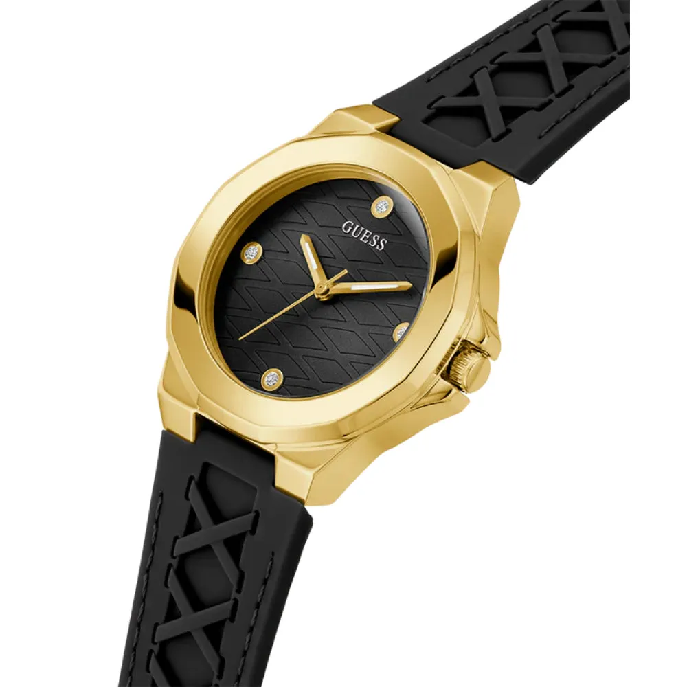 Jewelry Guess Watches Guess Analog Black Silicone Strap Women Watch GW0599L2